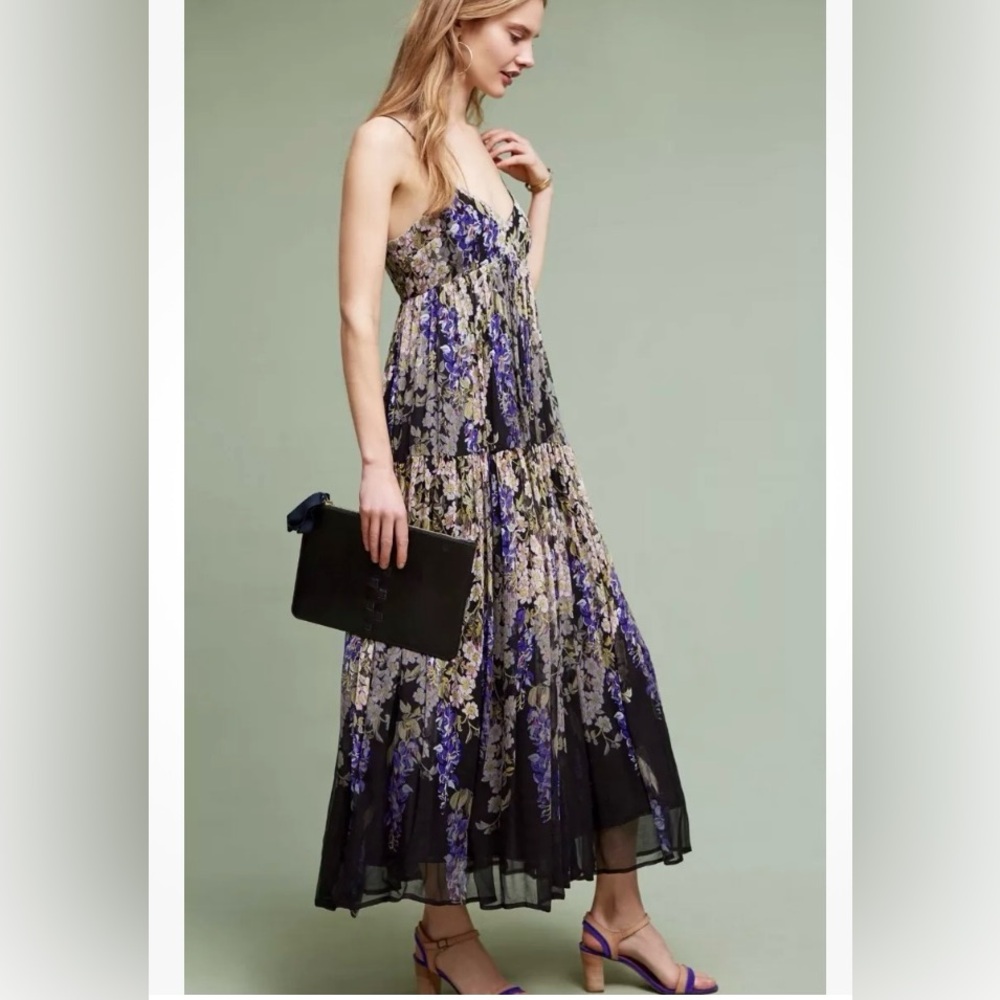 Anthropologie Floral Maxi Dress - size 8